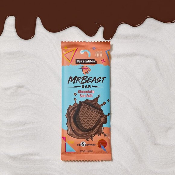 Feastables MrBeast Chocolate Sea Salt Bars - Made with Organic Cocoa - Picture 4 of 7